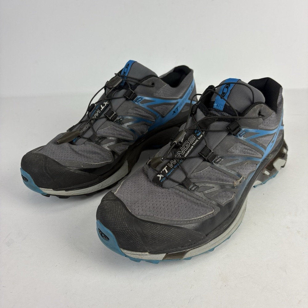 Salomon XT Wings 3 Shoes Mens Size 11 Gray Blue Trail Running Hiking Sneakers